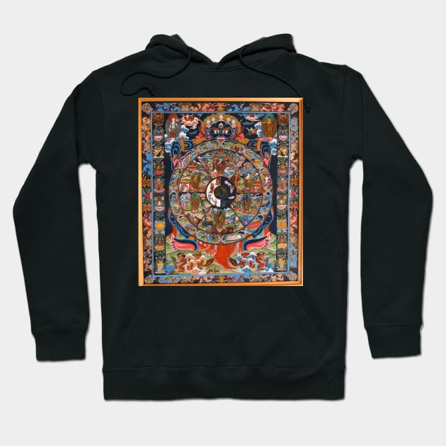 Tibetan Buddhist Wheel of Life Hoodie by TammyWinandArt